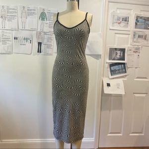 Bershka Black and White Midi Dress